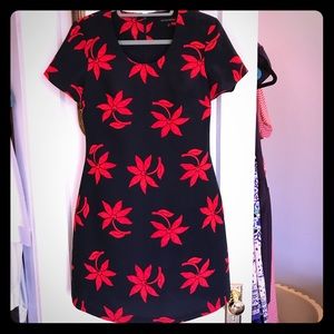 Banana Republic navy & red pattern mini dress