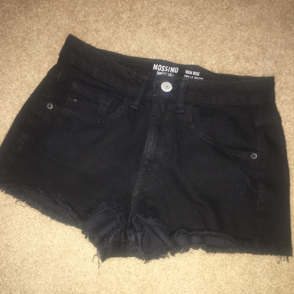 Black jean shorts