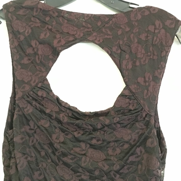 Free People Plum and Black Burnout Dress Size L - Picture 4 of 4