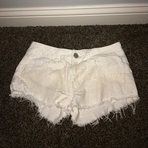 AEO White Sequins Shorts