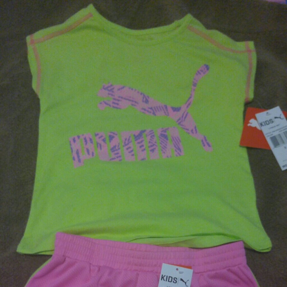 Girls 2 piece puma short set 5