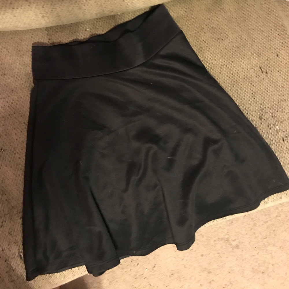 Plain Black Skater Skirt