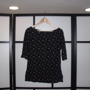 Black Floral BDG Top