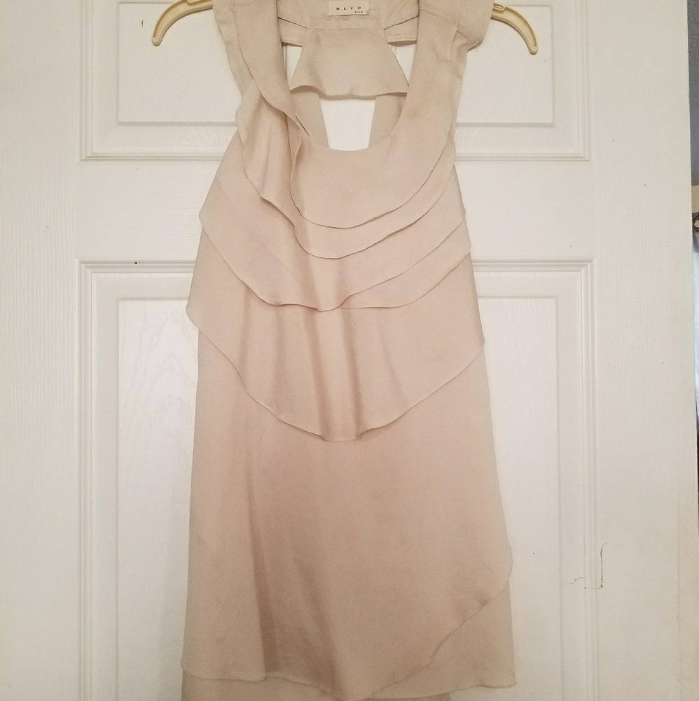 Creme  silk tank top