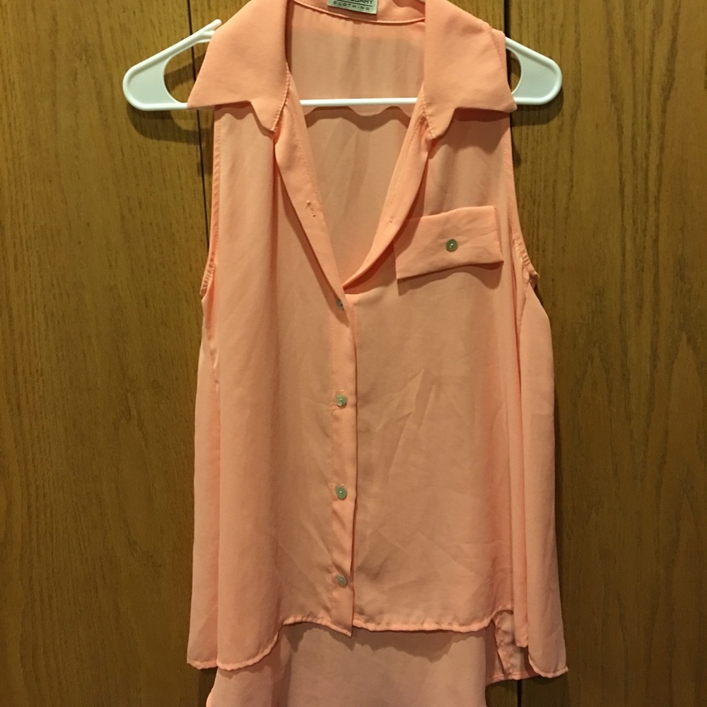 ⚠️ Sheer Coral Tank Blouse