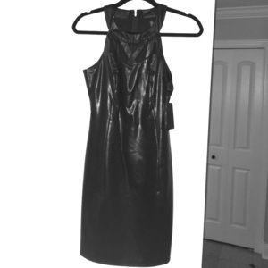 ** Brand New** Jet Black Leather Black Dress