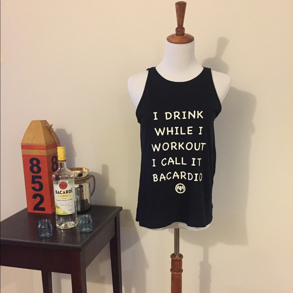"I drink while I workout I call it Bacardio" Tank