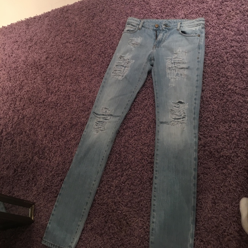 Denim ripped jeans