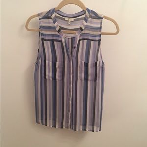 Joie multi-blue striped blouse