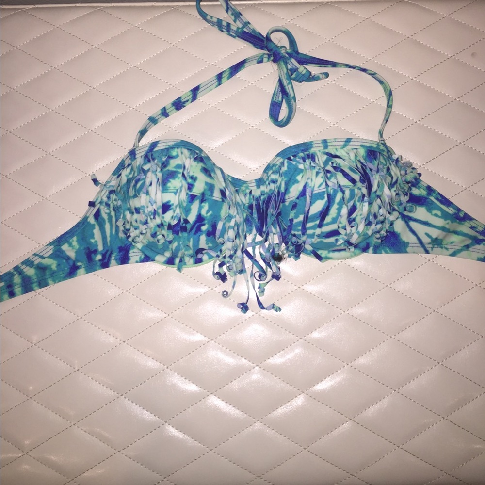 Beautiful tie dye swim top with fringes