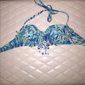 Beautiful tie dye swim top with fringes