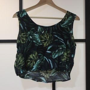 American Apparel Jungle Leaves Crop Top