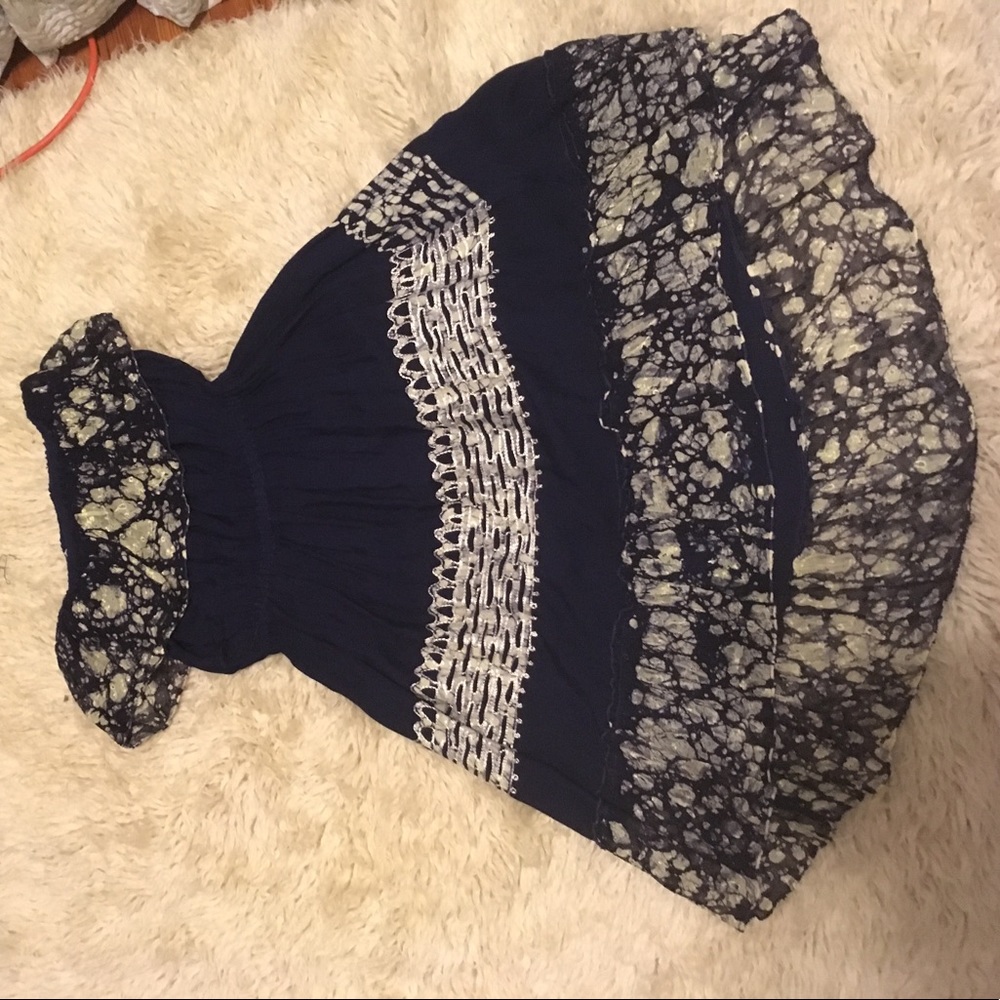 Navy high-low swimsuit cover up