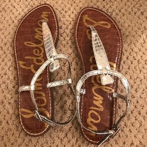 size 7.5 silver sam edelman sandals