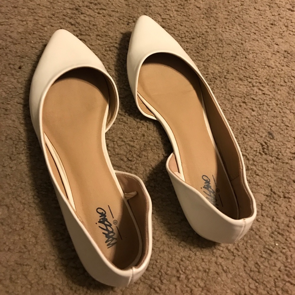 White Formal Flats