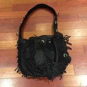 Pour La Victoire Betty Fringe Hobo (Black)