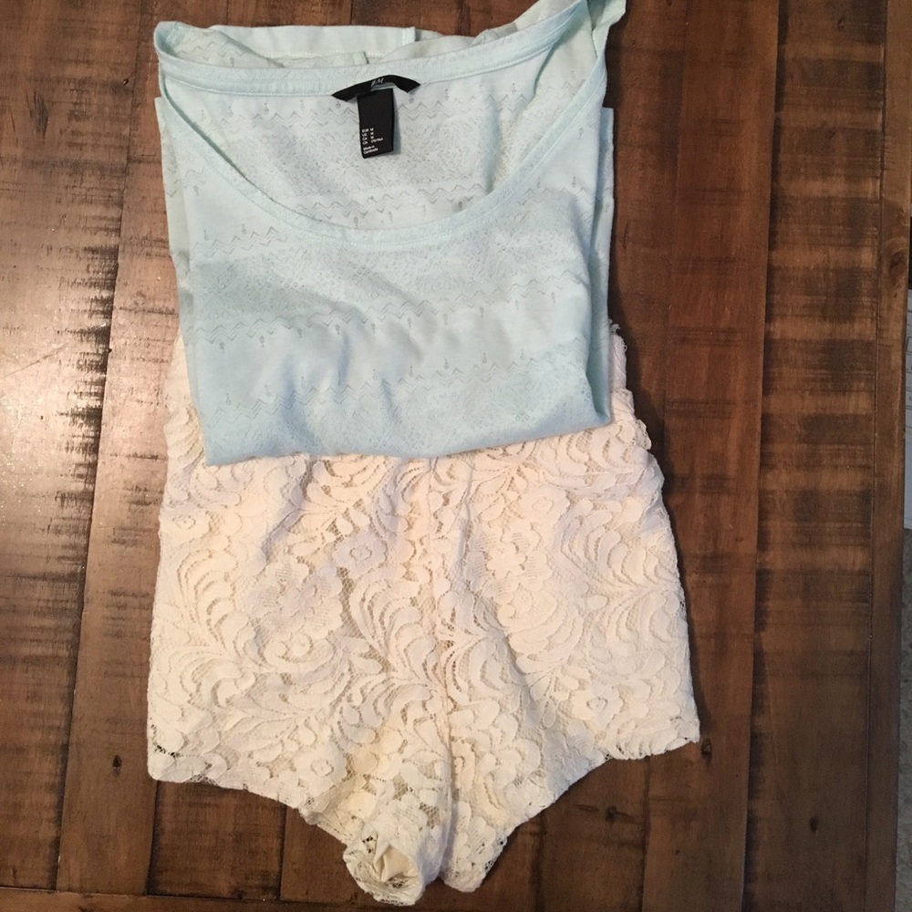 Cream Lace Shorts