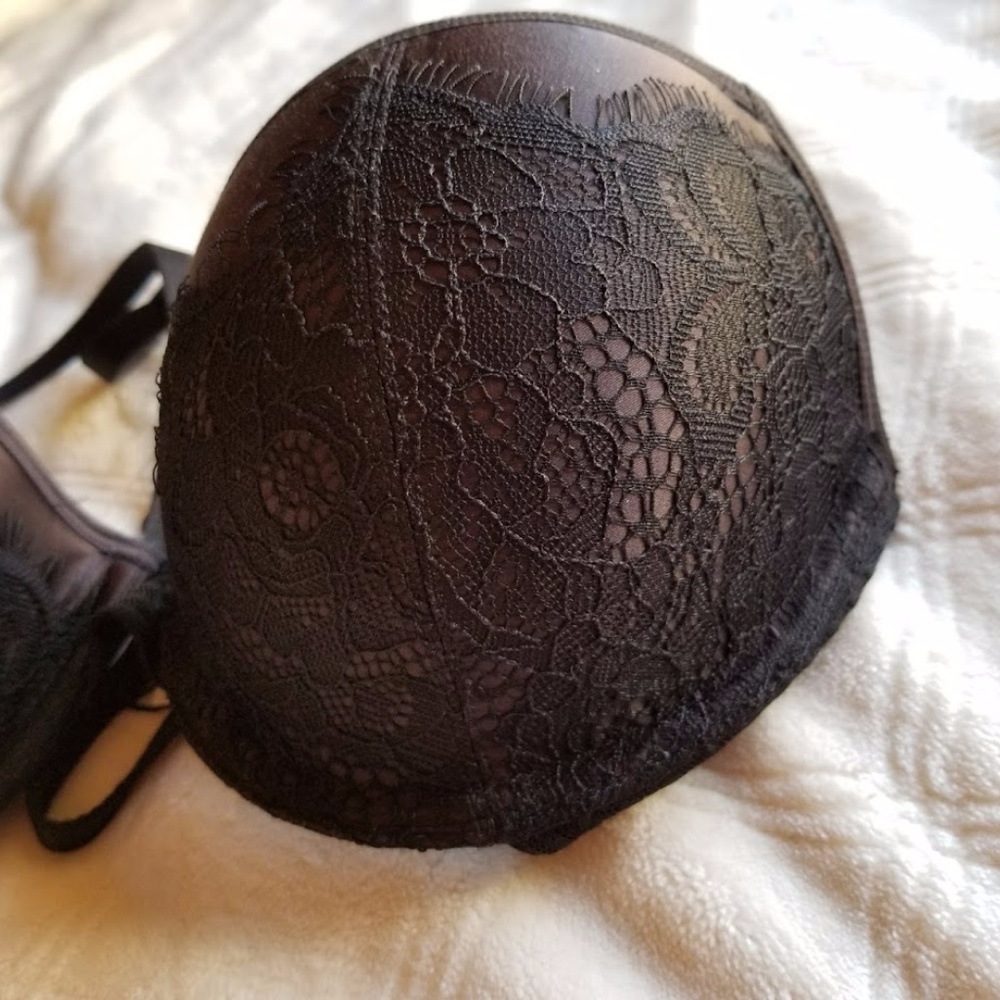 Sexy Black Lace Strap Over Push Up Bra - Picture 5 of 5