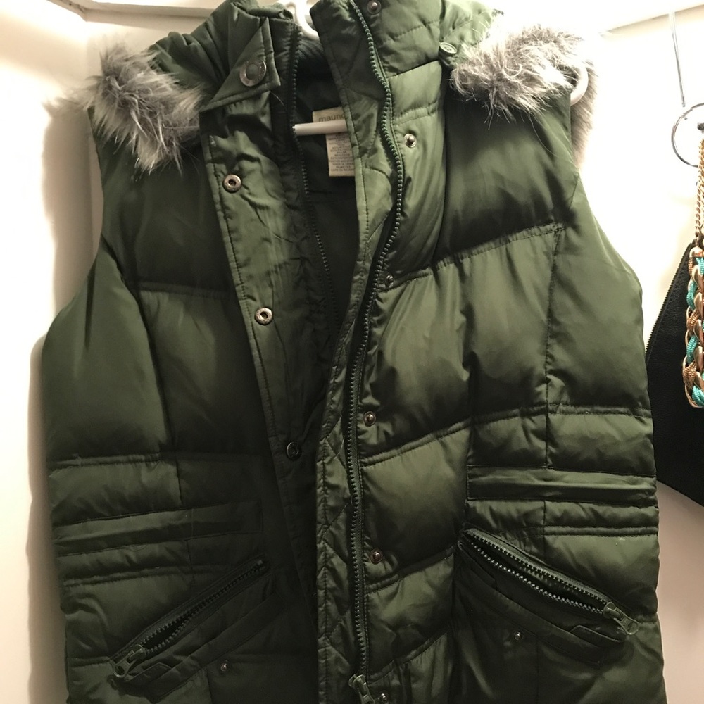 Winter vest with fur hood
