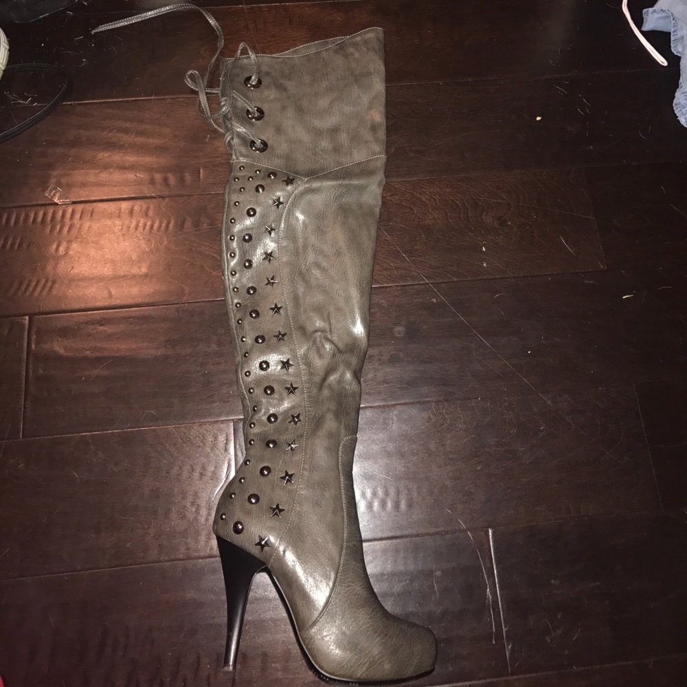 Grey over the knee boots. Worn once .