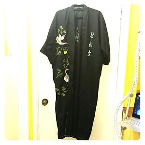 Black kimono style robe