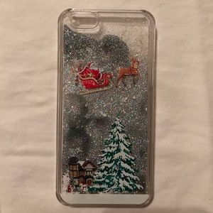 Sparkly Snow with Santa/Reindeer IPhone 6 Case