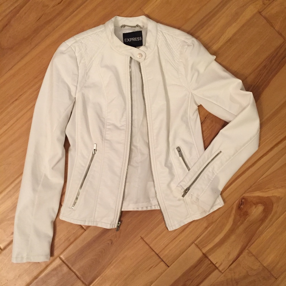 Faux Leather Bomber Jacket