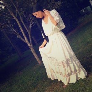 Off White Boho Maxi Dress