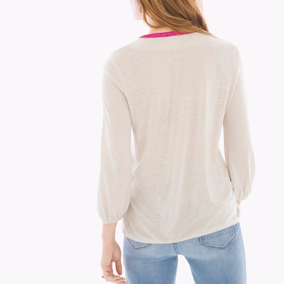 BNWT Chico's Embellished Split-Neck Top - Picture 2 of 4