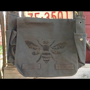Sage Canvas Laptop Messenger Cross Body Bag