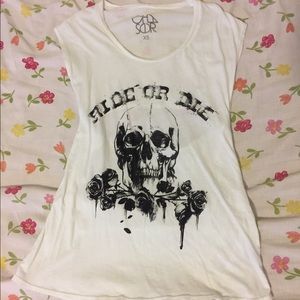 Chaser: Ride or Die White Tank W/ Open Back