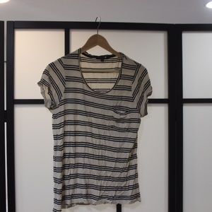 Blue and White Striped Cotton On Tee