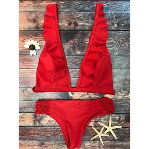 Red two piece set Bikini