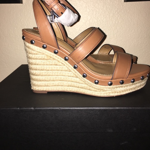 NIB COACH DARCY STRAPPY WEDGE - Picture 2 of 5