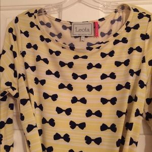 Preppy yellow and navy bow print dress