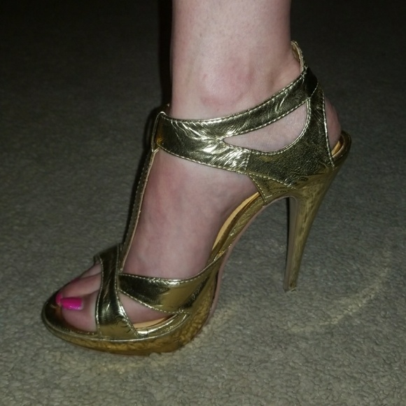 Metallic Gold Stilettos - Like New! - Picture 2 of 7