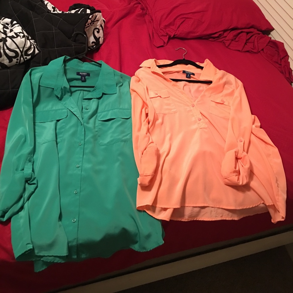Green and Orange Old Navy shirts