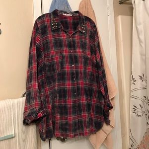 Maurices Bling Plaid Button Shirt