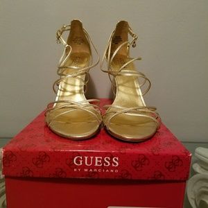 GUESS Gold Strappy Heel