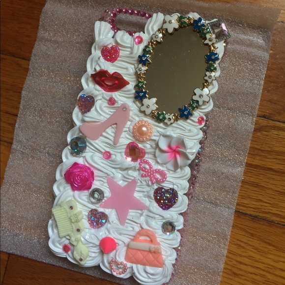 3d Bling Whipped iPhone 6/s Plus Cabochon HardCase - Picture 1 of 3