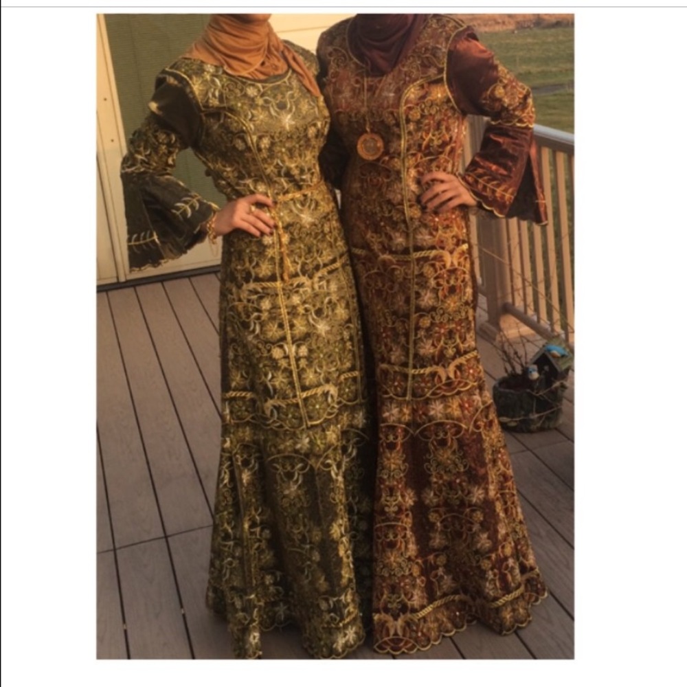 Brown and gold thobe customized for me.