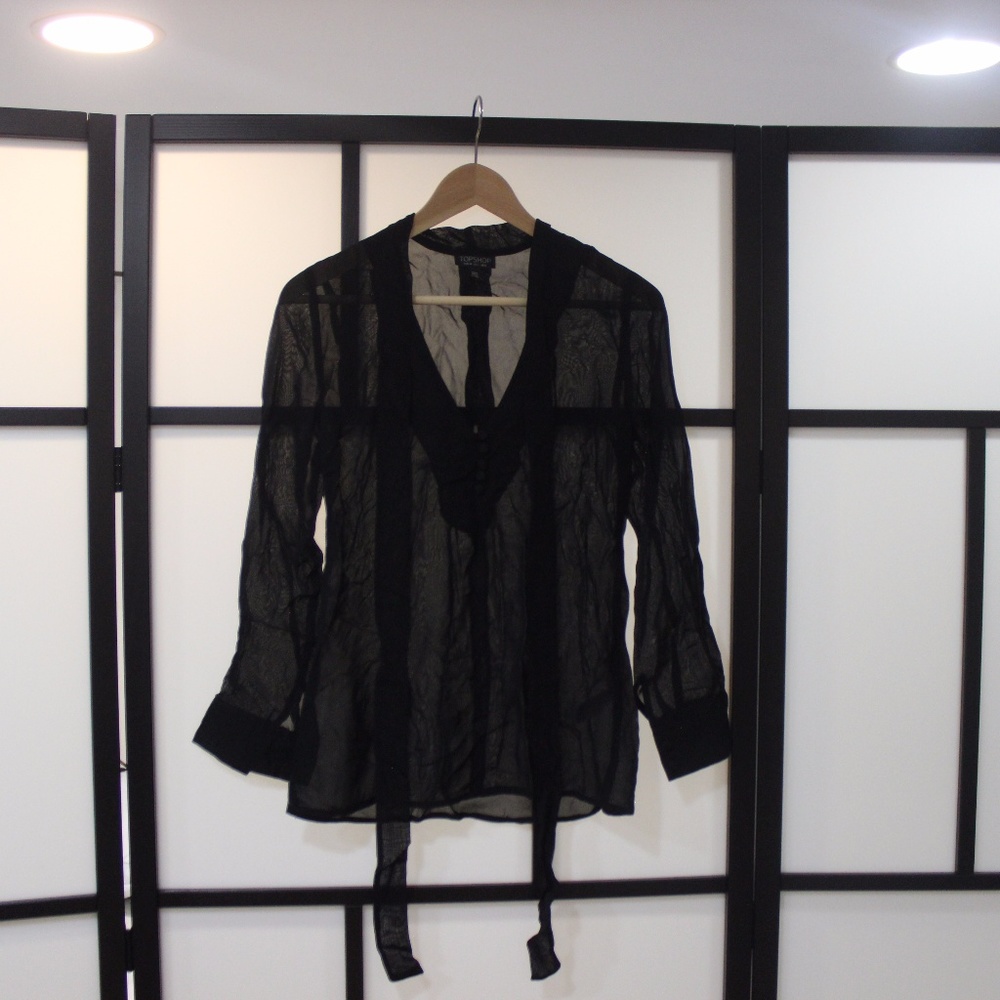 Sheer Black Topshop Blouse