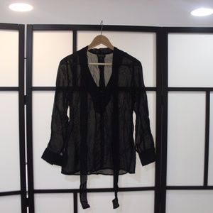 Sheer Black Topshop Blouse