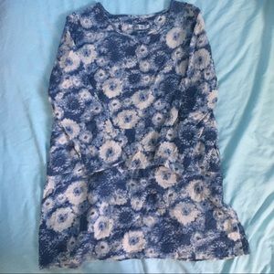 blue korean floral dress