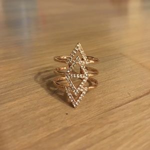 Stella & Dot rose gold pave ring