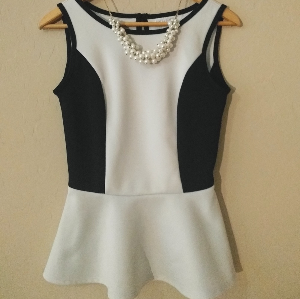 White peplum top