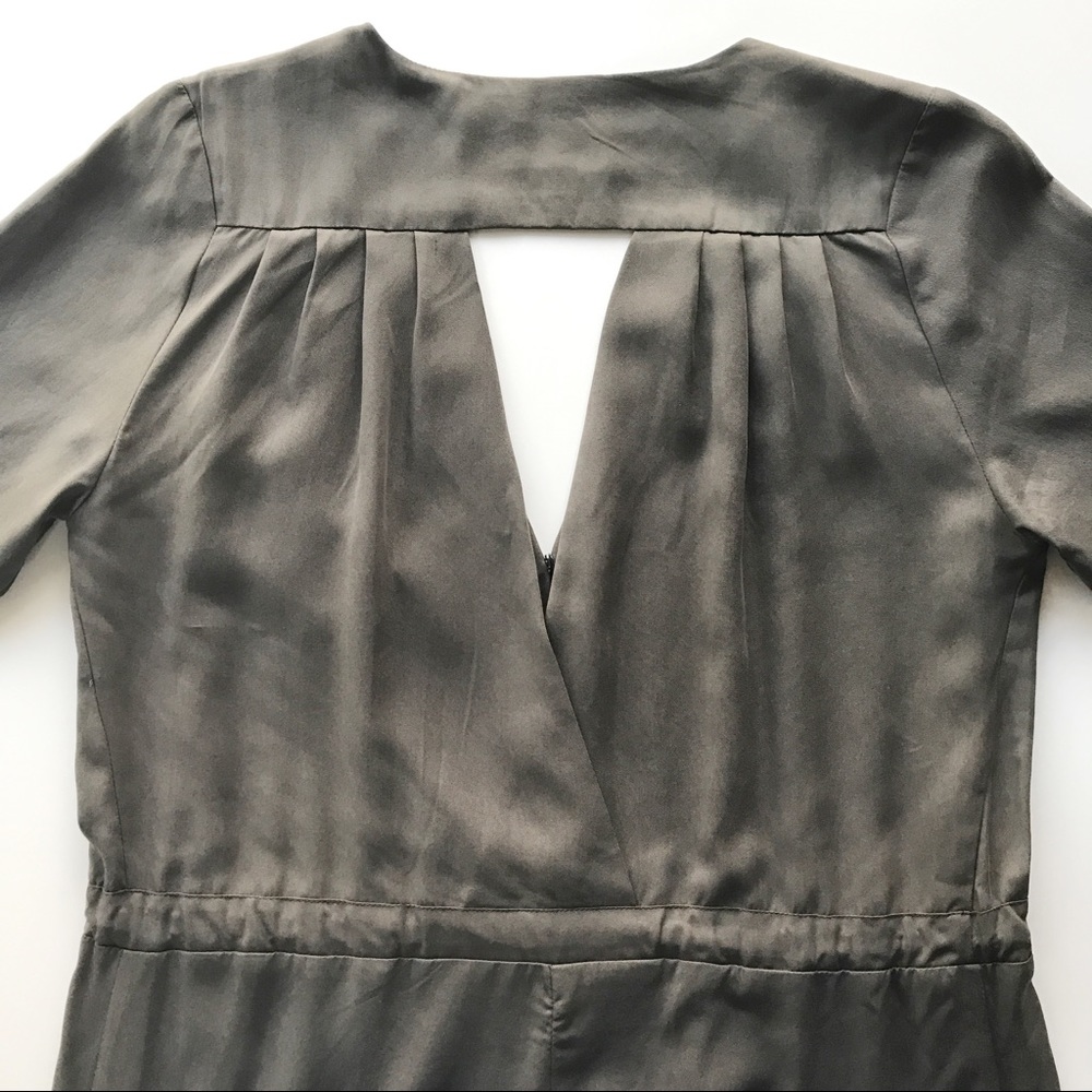 Khaki 3/4 Sleeve Culotte Jumpsuit - Picture 7 of 8