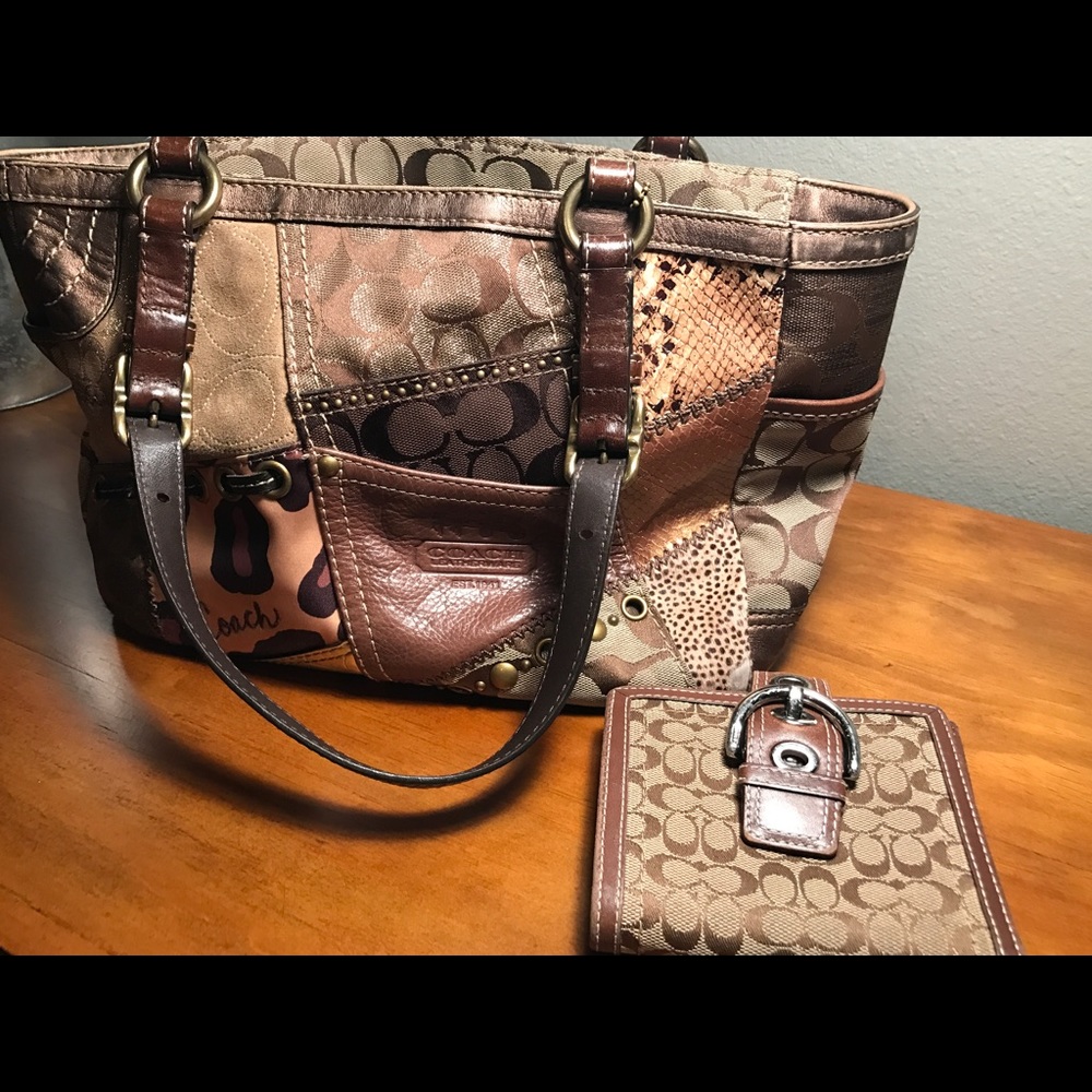 Coach satchel and wallet in Signature Jacquard