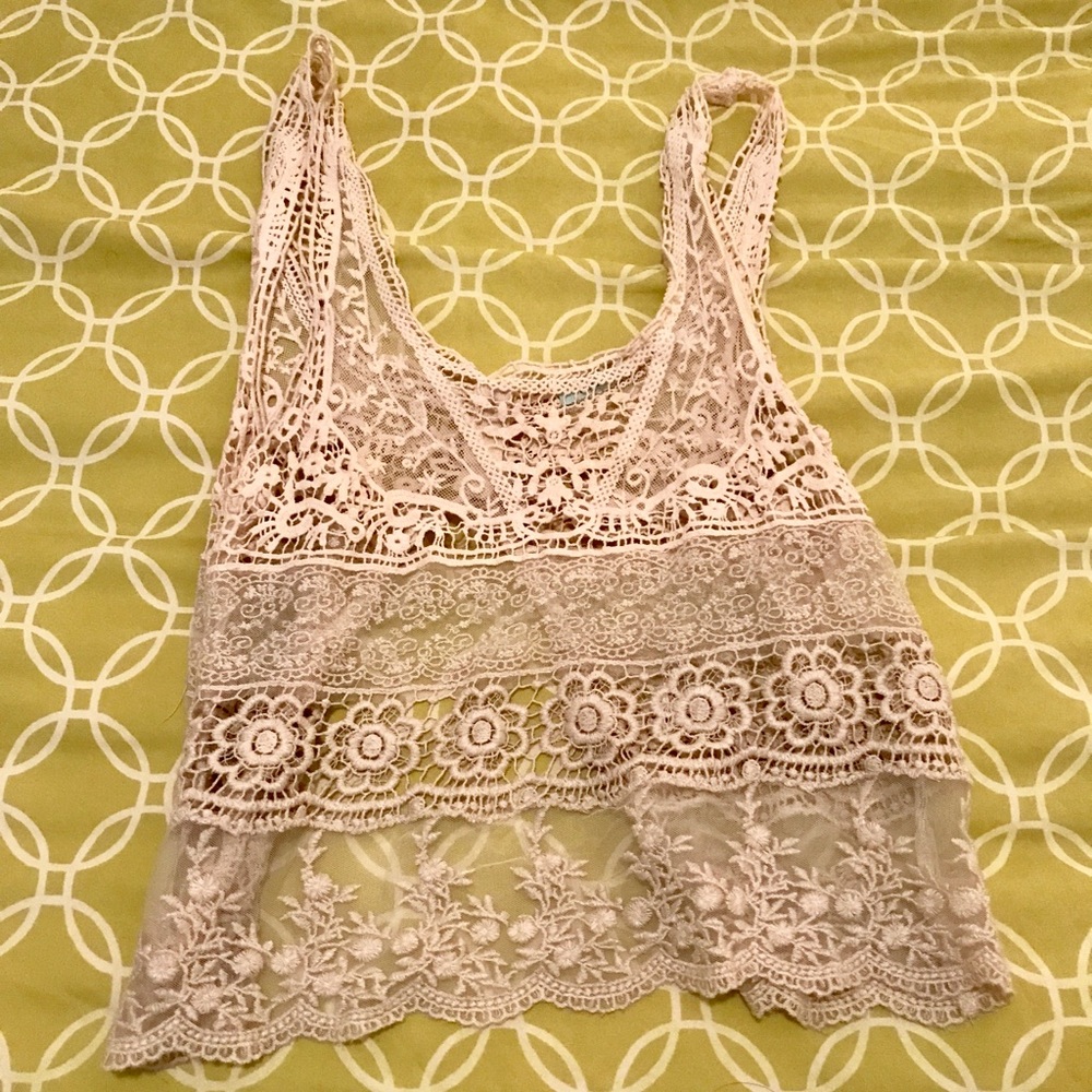 Urban Outfitters Crochet Open Back Tank Top
