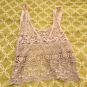 Urban Outfitters Crochet Open Back Tank Top